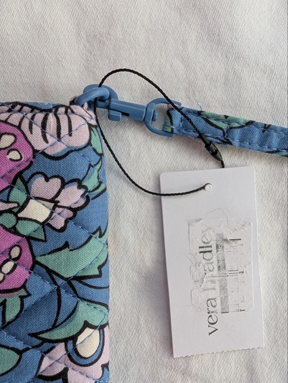 Vera Bradley Wild Prairie Floral Blue Quilted Fabric Crossbody Wallet Bag - Picture 3 of 14